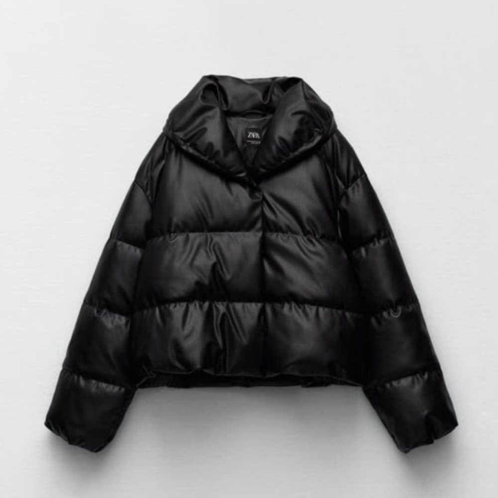 ZARA WATER AND WIND PROTECTION FAUX LEATHER JACKET - size medium